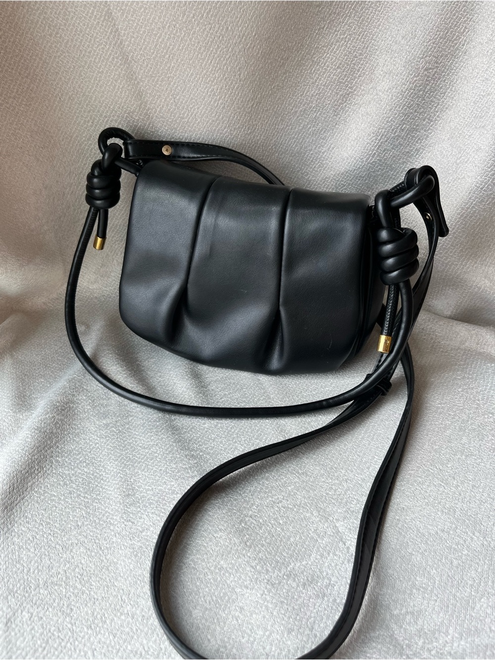 Rachel Zoe Jacquelyn Black Vegan Leather Crossbody Bag.